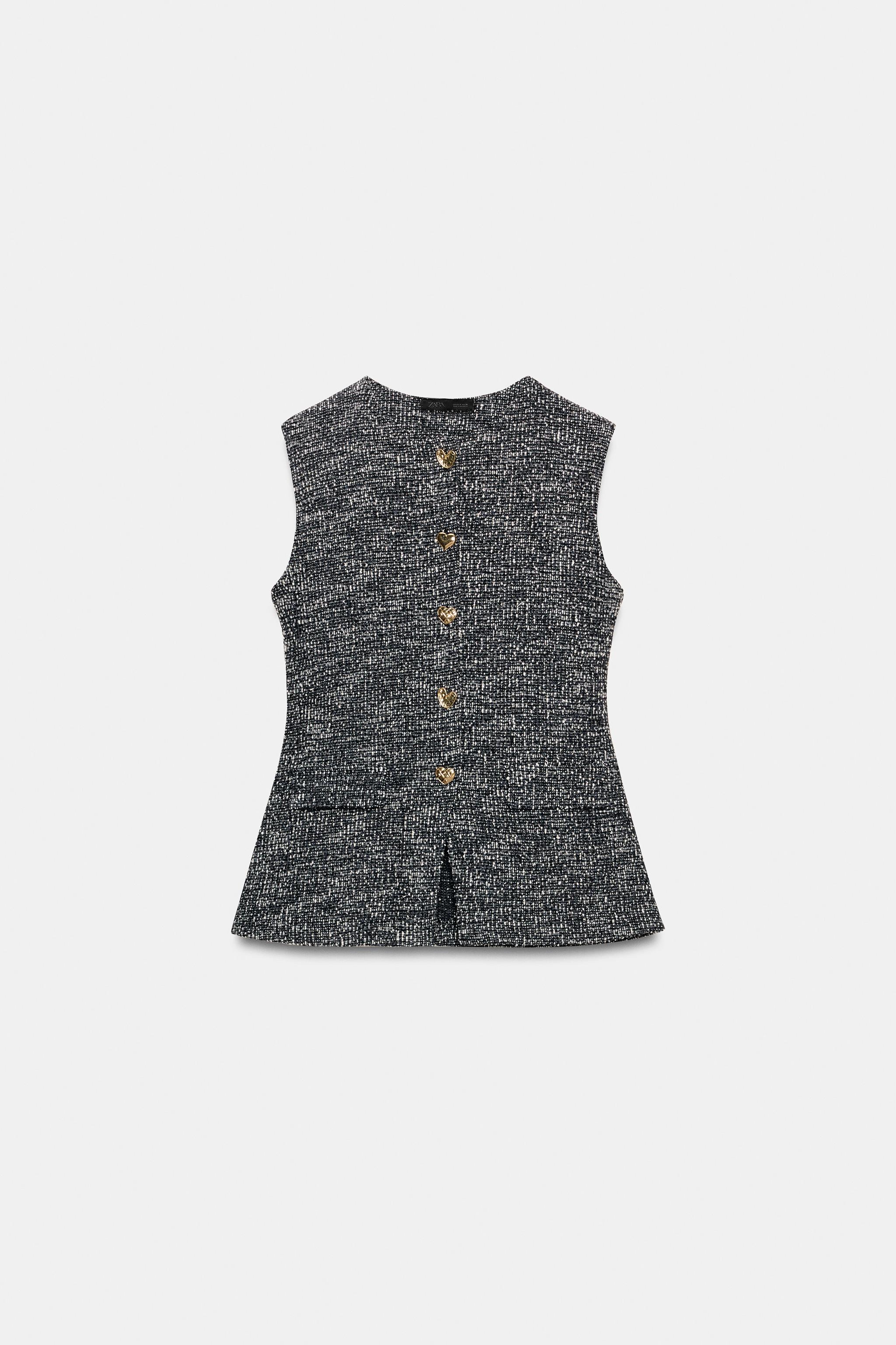 STRUCTURED BUTTON VEST TOP